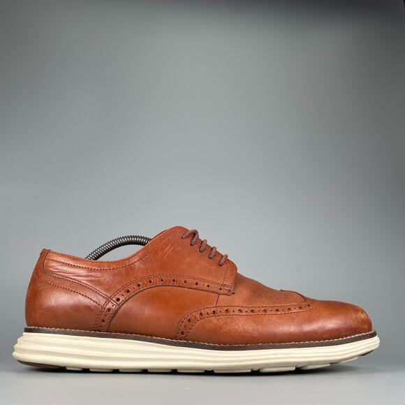 Cole Haan Original Grand Men\'s 10 M Brown Leather Wingtip Oxford Dress Shoes GUC main image 7